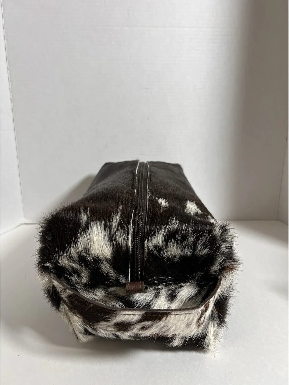 BAALAY Genuine Cowhide Hair-On-Hide Travel Bag/Cosmetic Case 13” W Brown